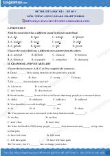 Đề thi giữa kì 1 Tiếng Anh 11 iLearn Smart World - Đề số 1